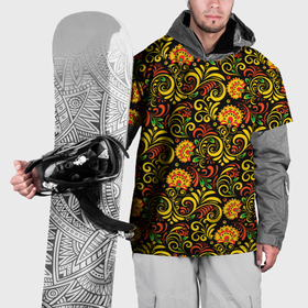 Накидка на куртку 3D с принтом Русский орнамент   хохломская роспись в Курске, 100% полиэстер |  | 