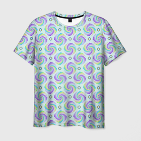 Мужская футболка 3D с принтом Цветные круги , 100% полиэфир | прямой крой, круглый вырез горловины, длина до линии бедер | 