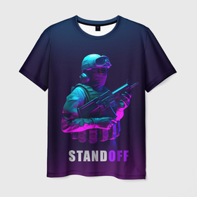Мужская футболка 3D с принтом Standoff   shooter в Белгороде, 100% полиэфир | прямой крой, круглый вырез горловины, длина до линии бедер | Тематика изображения на принте: 