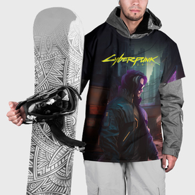 Накидка на куртку 3D с принтом Cyberpunk 2077   Keanu Reeves в Новосибирске, 100% полиэстер |  | 