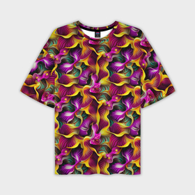 Мужская футболка oversize 3D с принтом Цветная орхидея в Курске,  |  | 