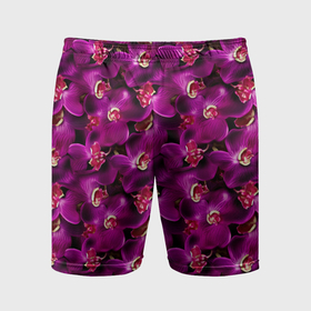 Мужские шорты спортивные с принтом Розовая объемная  орхидея в Петрозаводске,  |  | 
