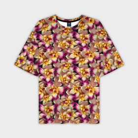 Мужская футболка oversize 3D с принтом Золотая орхидея в Курске,  |  | 