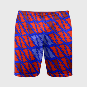 Мужские шорты спортивные с принтом Ретро молнии красно синие в Петрозаводске,  |  | Тематика изображения на принте: 