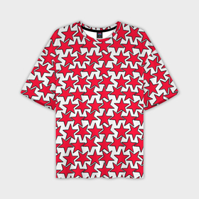 Мужская футболка oversize 3D с принтом Ретро звёзды красные ,  |  | 