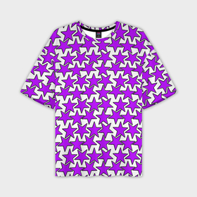 Мужская футболка oversize 3D с принтом Ретро звёзды фиолетовые ,  |  | 