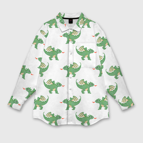 Мужская рубашка oversize 3D с принтом Много зелёных драконов в Курске,  |  | 