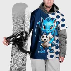 Накидка на куртку 3D с принтом Дракон футболист в Екатеринбурге, 100% полиэстер |  | Тематика изображения на принте: 