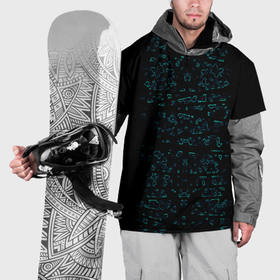 Накидка на куртку 3D с принтом Абстракция чёрные узоры в Петрозаводске, 100% полиэстер |  | 
