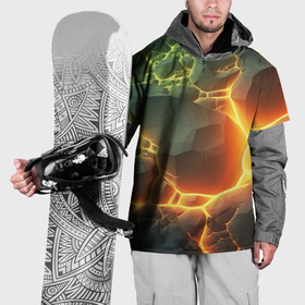 Накидка на куртку 3D с принтом Валуны в лаве в Петрозаводске, 100% полиэстер |  | Тематика изображения на принте: 