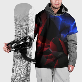 Накидка на куртку 3D с принтом Синие и красные  плиты в Екатеринбурге, 100% полиэстер |  | Тематика изображения на принте: 