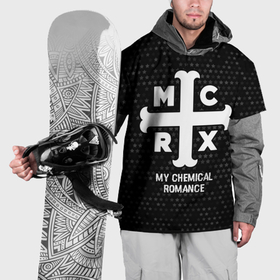 Накидка на куртку 3D с принтом My Chemical Romance glitch на темном фоне в Петрозаводске, 100% полиэстер |  | 
