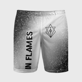 Мужские шорты спортивные с принтом In Flames glitch на светлом фоне: надпись, символ ,  |  | 