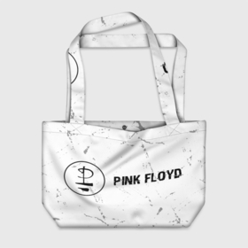 Пляжная сумка 3D с принтом Pink Floyd glitch на светлом фоне: надпись и символ в Белгороде, 100% полиэстер | застегивается на металлическую кнопку; внутренний карман застегивается на молнию. Стенки укреплены специальным мягким материалом, чтобы защитить содержимое от несильных ударов
 | 