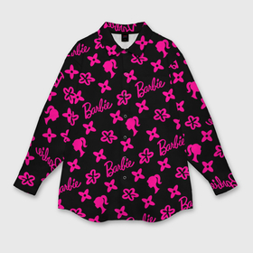 Мужская рубашка oversize 3D с принтом Барби паттерн черно розовый в Санкт-Петербурге,  |  | Тематика изображения на принте: 