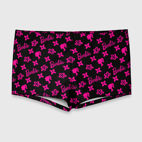 Мужские купальные плавки 3D с принтом Барби паттерн черно розовый в Кировске, Полиэстер 85%, Спандекс 15% |  | Тематика изображения на принте: 