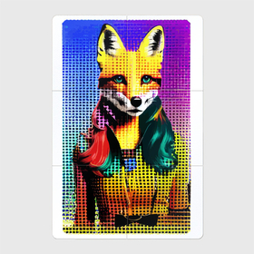 Магнитный плакат 2Х3 с принтом Fox girl   fashionista   pop art , Полимерный материал с магнитным слоем | 6 деталей размером 9*9 см | 