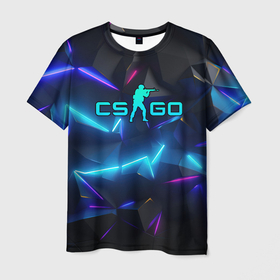 Мужская футболка 3D с принтом CS GO  neon   style , 100% полиэфир | прямой крой, круглый вырез горловины, длина до линии бедер | 