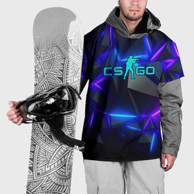 Накидка на куртку 3D с принтом CS GO неоновые плиты в Петрозаводске, 100% полиэстер |  | Тематика изображения на принте: 