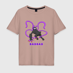 Мужская футболка хлопок Oversize с принтом Badbad   монстр из Детского сада Банбана в Екатеринбурге, 100% хлопок | свободный крой, круглый ворот, “спинка” длиннее передней части | 