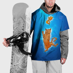 Накидка на куртку 3D с принтом Кот и Рыба в Космосе , 100% полиэстер |  | 