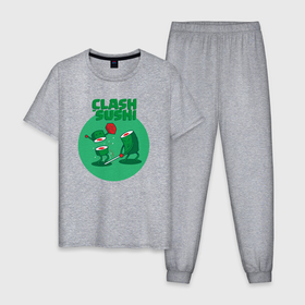 Мужская пижама хлопок с принтом Clash sushi в Тюмени, 100% хлопок | брюки и футболка прямого кроя, без карманов, на брюках мягкая резинка на поясе и по низу штанин
 | Тематика изображения на принте: 