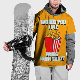 Накидка на куртку 3D с принтом Картофель фри   Фаст Фуд в Петрозаводске, 100% полиэстер |  | Тематика изображения на принте: 