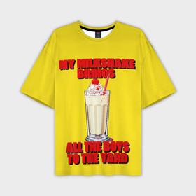 Мужская футболка oversize 3D с принтом Молочный коктейль   Фаст Фуд ,  |  | 