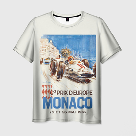 Мужская футболка 3D с принтом Монако   Гран при в Новосибирске, 100% полиэфир | прямой крой, круглый вырез горловины, длина до линии бедер | Тематика изображения на принте: 