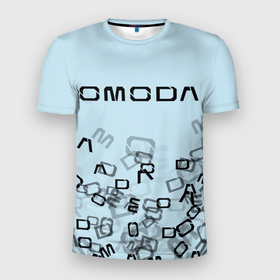 Мужская футболка 3D Slim с принтом Omoda letters pattern в Новосибирске, 100% полиэстер с улучшенными характеристиками | приталенный силуэт, круглая горловина, широкие плечи, сужается к линии бедра | 