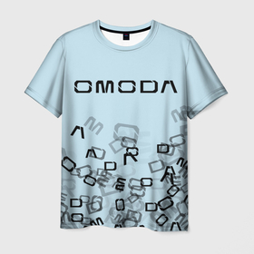 Мужская футболка 3D с принтом Omoda letters pattern в Петрозаводске, 100% полиэфир | прямой крой, круглый вырез горловины, длина до линии бедер | Тематика изображения на принте: 