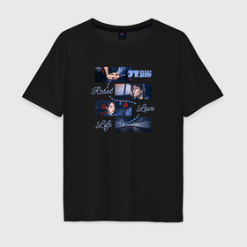 Мужская футболка хлопок Oversize с принтом Reset: Love and Life в Кировске, 100% хлопок | свободный крой, круглый ворот, “спинка” длиннее передней части | 