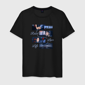 Мужская футболка хлопок с принтом Reset: Love and Life в Курске, 100% хлопок | прямой крой, круглый вырез горловины, длина до линии бедер, слегка спущенное плечо. | Тематика изображения на принте: 