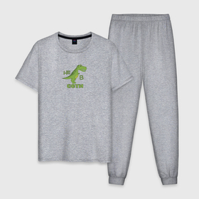 Мужская пижама хлопок с принтом Тираннозавр Рекс не в сети в Петрозаводске, 100% хлопок | брюки и футболка прямого кроя, без карманов, на брюках мягкая резинка на поясе и по низу штанин
 | 