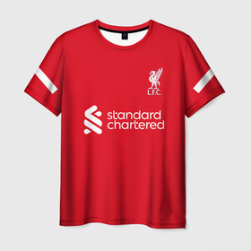 Мужская футболка 3D с принтом ФК Ливерпуль форма 23 24 домашняя в Курске, 100% полиэфир | прямой крой, круглый вырез горловины, длина до линии бедер | 