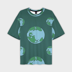 Мужская футболка oversize 3D с принтом Просто планета земля в Курске,  |  | 
