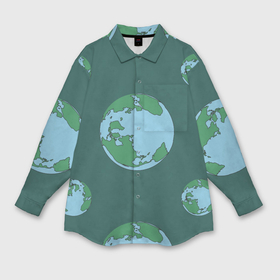 Мужская рубашка oversize 3D с принтом Просто планета земля в Курске,  |  | 