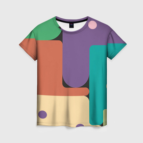 Женская футболка 3D с принтом Современный авангард в Тюмени, 100% полиэфир ( синтетическое хлопкоподобное полотно) | прямой крой, круглый вырез горловины, длина до линии бедер | 