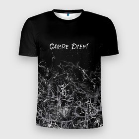 Мужская футболка 3D Slim с принтом Carpe diem, лови мгновение в Белгороде, 100% полиэстер с улучшенными характеристиками | приталенный силуэт, круглая горловина, широкие плечи, сужается к линии бедра | 