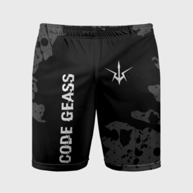 Мужские шорты спортивные с принтом Code Geass glitch на темном фоне: надпись, символ ,  |  | 