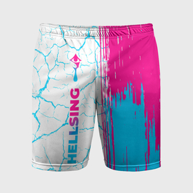 Мужские шорты спортивные с принтом Hellsing neon gradient style: по вертикали в Белгороде,  |  | Тематика изображения на принте: 
