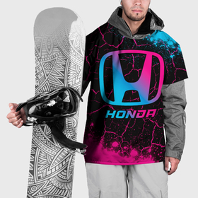 Накидка на куртку 3D с принтом Honda   neon gradient в Петрозаводске, 100% полиэстер |  | Тематика изображения на принте: 