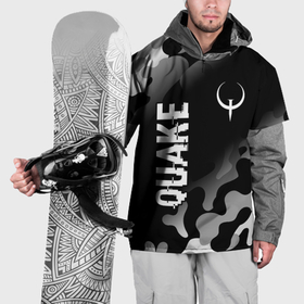 Накидка на куртку 3D с принтом Quake glitch на темном фоне: надпись, символ в Кировске, 100% полиэстер |  | Тематика изображения на принте: 