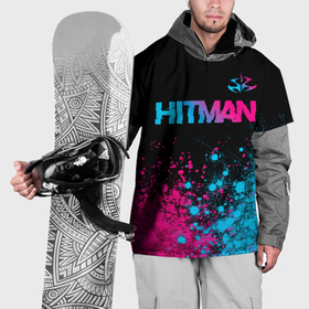 Накидка на куртку 3D с принтом Hitman   neon gradient: символ сверху в Петрозаводске, 100% полиэстер |  | Тематика изображения на принте: 