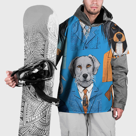 Накидка на куртку 3D с принтом Собаки в костюмах в Петрозаводске, 100% полиэстер |  | Тематика изображения на принте: 