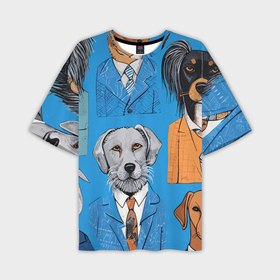 Мужская футболка oversize 3D с принтом Собаки в костюмах в Белгороде,  |  | 