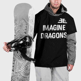 Накидка на куртку 3D с принтом Imagine Dragons glitch на темном фоне: символ сверху , 100% полиэстер |  | 