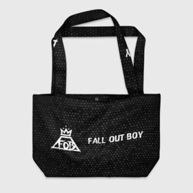 Пляжная сумка 3D с принтом Fall Out Boy glitch на темном фоне: надпись и символ , 100% полиэстер | застегивается на металлическую кнопку; внутренний карман застегивается на молнию. Стенки укреплены специальным мягким материалом, чтобы защитить содержимое от несильных ударов
 | 