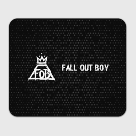 Прямоугольный коврик для мышки с принтом Fall Out Boy glitch на темном фоне: надпись и символ , натуральный каучук | размер 230 х 185 мм; запечатка лицевой стороны | 