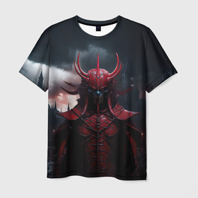 Мужская футболка 3D с принтом Демонический жнец , 100% полиэфир | прямой крой, круглый вырез горловины, длина до линии бедер | 